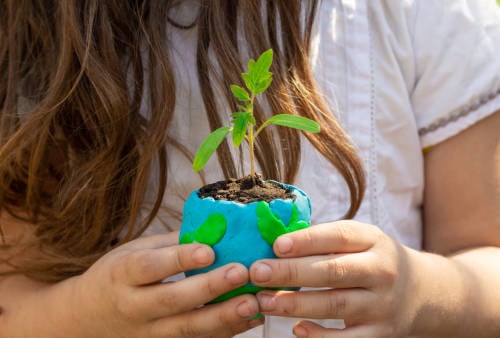 niña planta