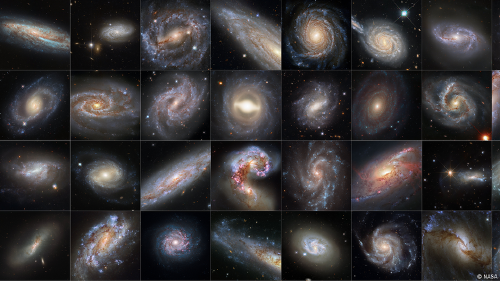 Imágenes universo Desde 2003 hasta 2021, esta colección de 37 imágenes del telescopio espacial Hubble de la NASA/ESA muestra galaxias que albergan variables cefeidas y supernovas.