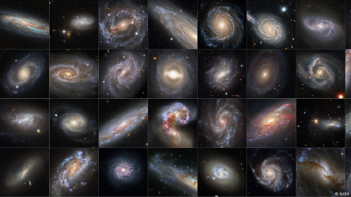 Desde 2003 hasta 2021, esta colección de 37 imágenes del telescopio espacial Hubble de la NASA/ESA muestra galaxias que albergan variables cefeidas y supernovas.