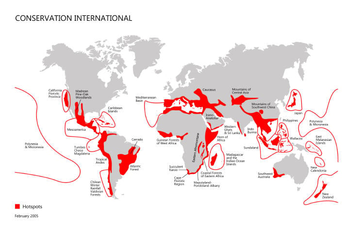 Hotspots mapa