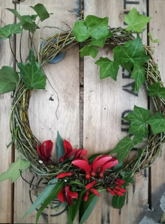 corona de flores para navidad