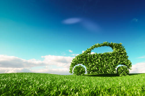 automóvil verde representa la movilidad sustentable