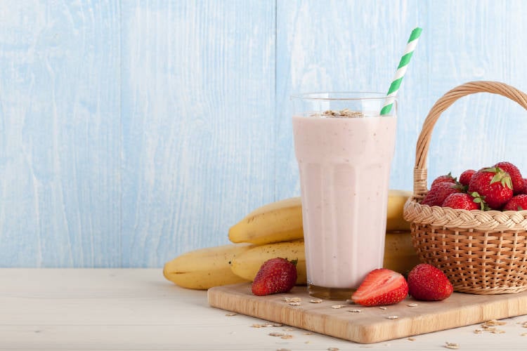 fresas banana smoothie