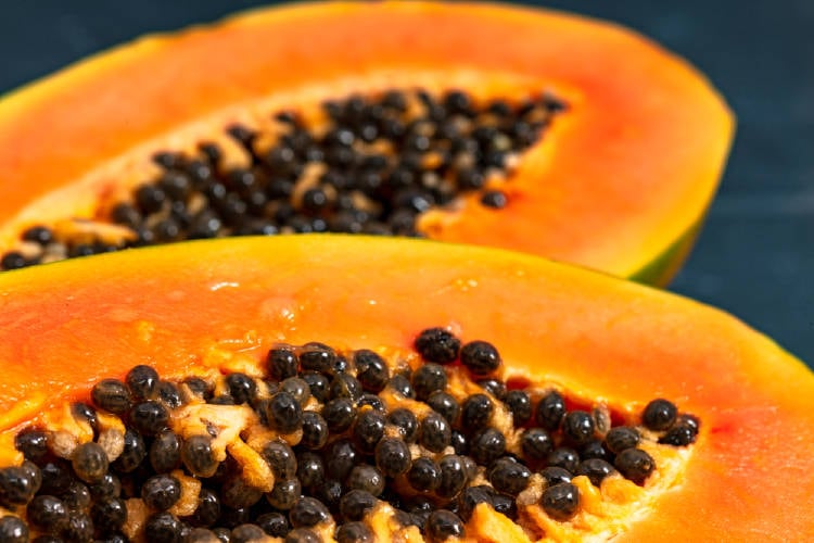 papaya con semillas papaya con semillas pepitas de papaya