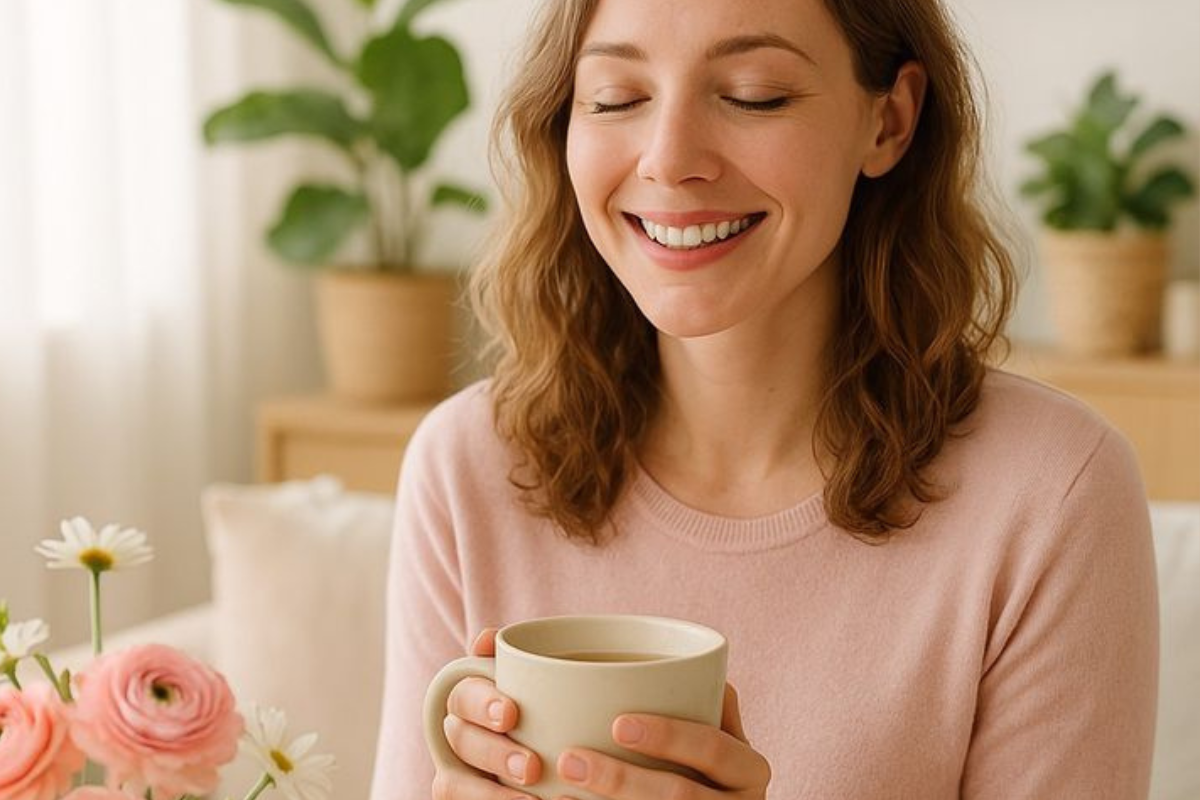 mujer con taza Ni café ni té: esta bebida mejora tu cerebro y casi nadie lo sabe. (Imagen: Pinterest)