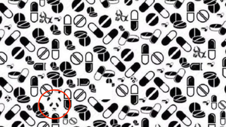 test visual Encuentra al panda entre las píldoras (Foto: TiempoX)