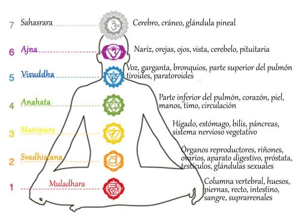 7 colores de los chakras,