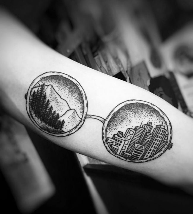 naturaleza ciudad tatuaje