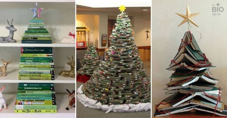 Hermosos y creativos árboles de navidad para quienes aman los libros
