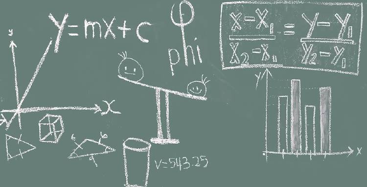 pizarra con formulas matemáticas