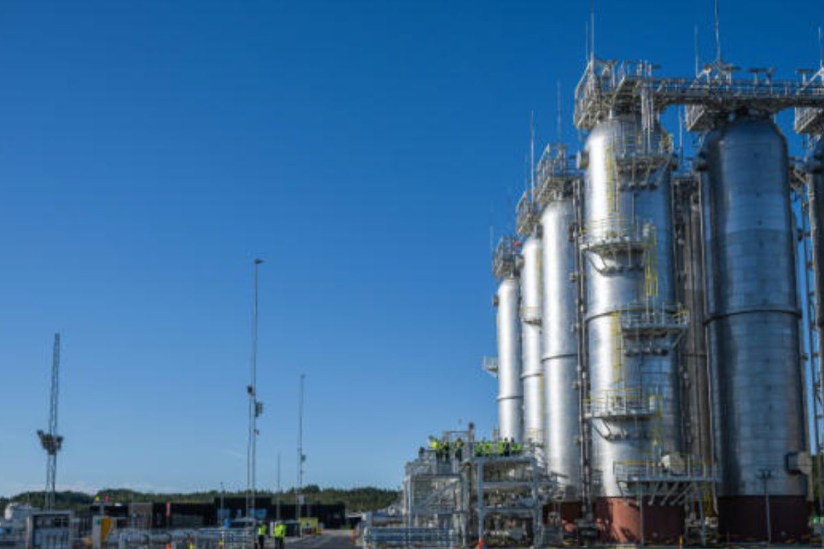 Las instalaciones de transporte y almacenamiento de CO2 del consorcio internacional Northern Lights en Oygarden, Noruega, en una imagen del 26 de septiembre de 2024© Jonathan Nackstrand 