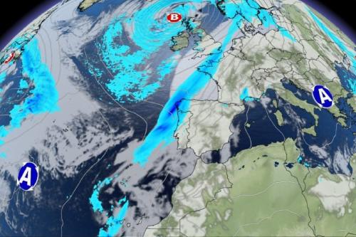 borrasca Una nueva borrasca, que sufrirá una ciclogénesis explosiva el fin de semana circulará muy al norte y apenas nos afectará. Mapa: Eltiempo.es