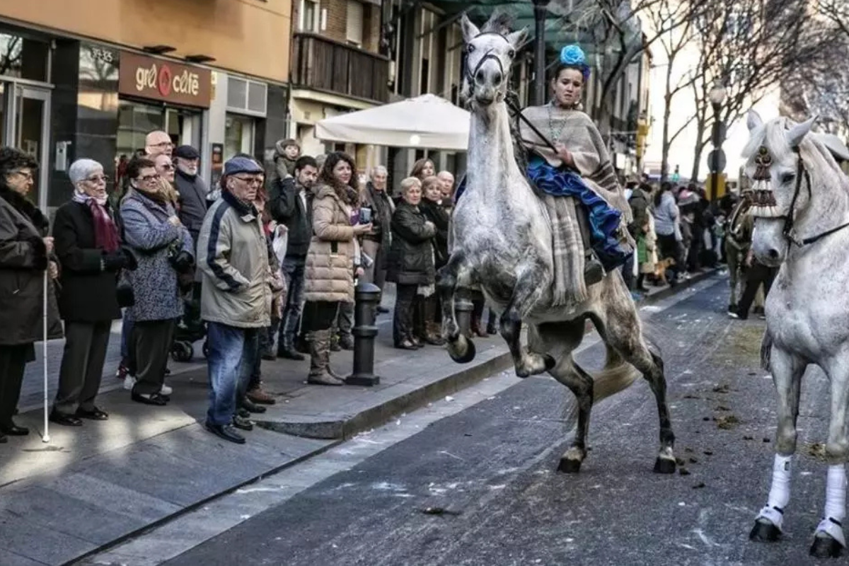 muerte caballo La cabalgata de carruajes en la fiesta de Tres Tombs por el barrio de Sant Andreu. / JOAN CORTADELLAS