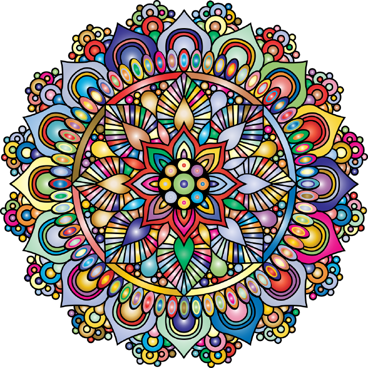 un mandala pintado con acuarelas