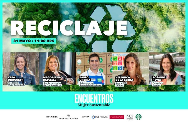 flyer de charla sobre Reciclaje de Mujer Sustentable