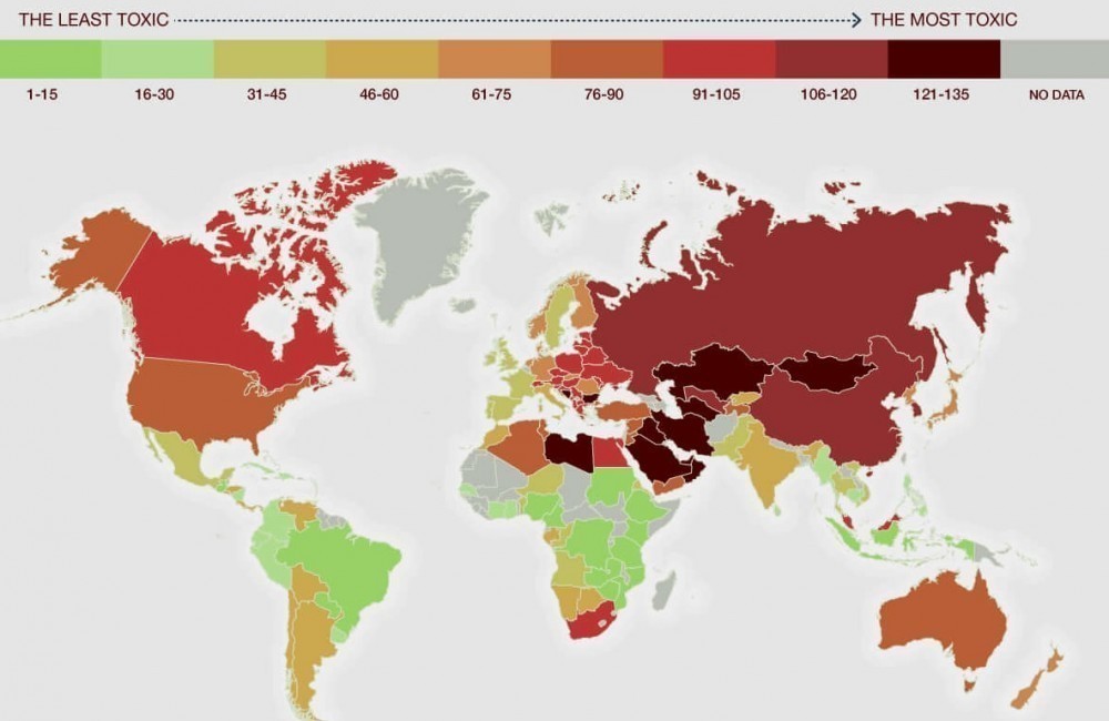 países más tóxicos del mundo
