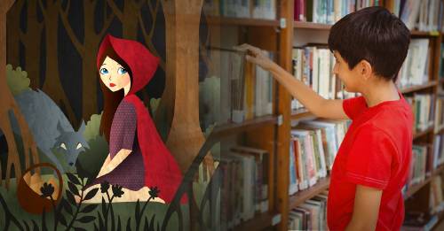 caperucita roja retirada biblioteca niños