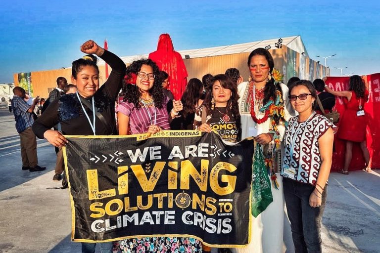 Un grupo de mujeres indigenas de Mesoamerica asistieron a la reunion de la COP27 768x512