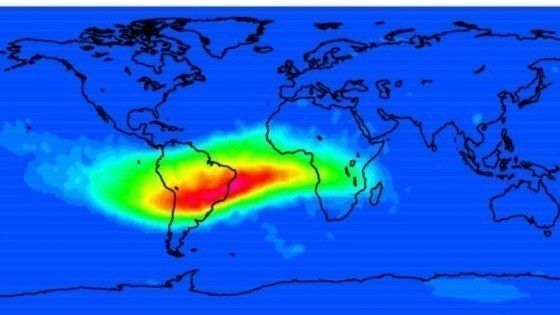 La Anomália del Atlántico de Sur también abarca una parte de África La Anomália del Atlántico de Sur también abarca una parte de África