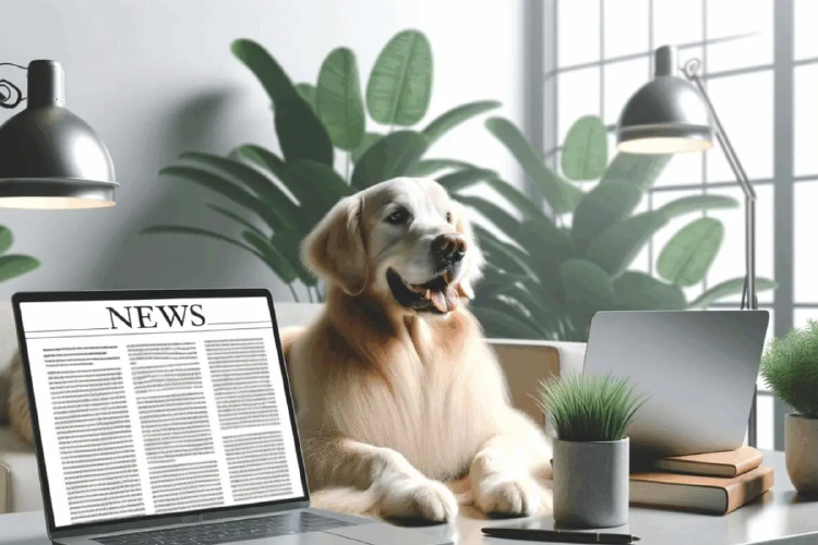 perro oficina La historia de este canino trasciende su ternura y se convierte en un reflejo de una tendencia creciente en el mundo laboral, la importancia de priorizar la salud emocional y fomentar un ambiente positivo en el trabajo. (Imagen: ecosistemastartup.com)