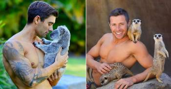 Bomberos australianos posan con animales por una buena causa y estallan las redes