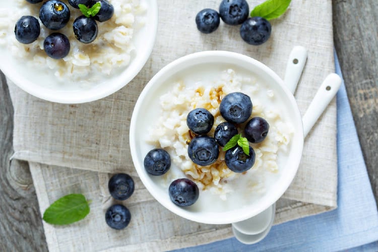 Pudin de arroz con arándanos