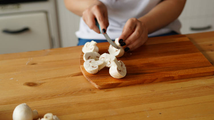 cut mushrooms