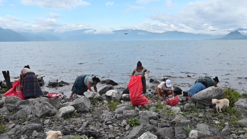 Limpieza lago de Atitlán Guatemala