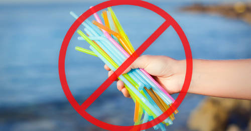 Prohibir el uso de plastico de un solo uso como los popotes