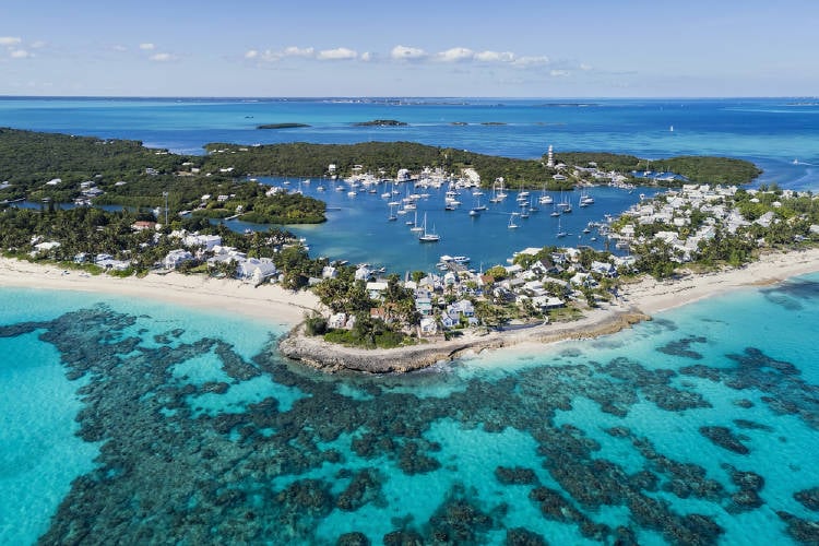 bahamas vista panorámica de una de las islas de las bahamas