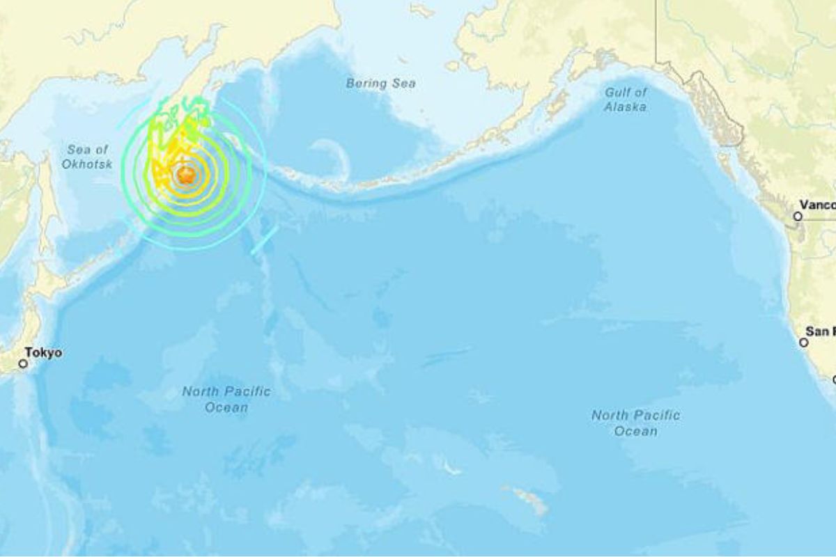 El epicentro del terremoto se determinó en la costa de Kamchatka. (Imagen: USGS)