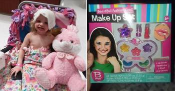 Los riesgos del maquillaje de juguete: Le regaló uno a su hija y a la pequeña le paso ésto