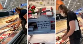 Veganos velan carne en super y se hizo viral
