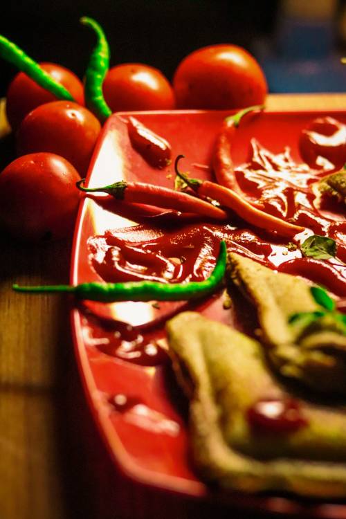 chile plato Un plato con chiles