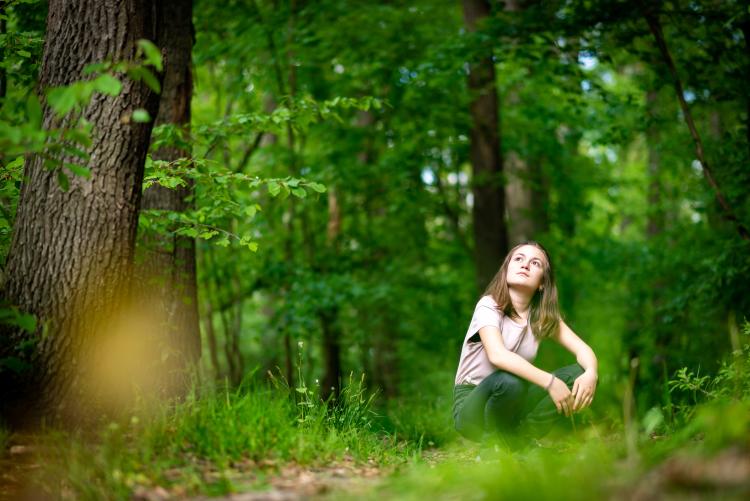 Niña en un bosque Niña en un bosque