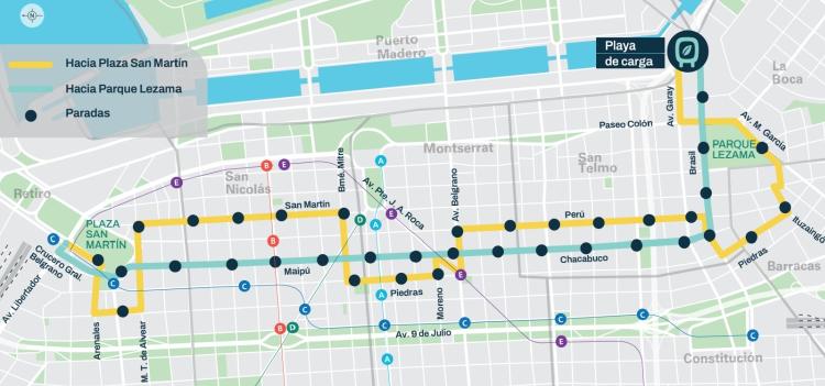 Mapa GCBA Jorge Macri también anunció que habrá dos nuevas líneas de TramBUS que se integrarán a la red de subte de forma transversal. Conectan las principales cabeceras del subte, a través de vehículos eléctricos.