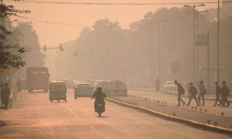 aire contaminado delhi india smog
