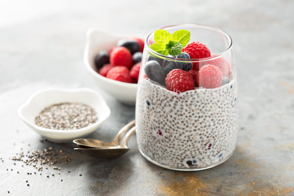 Pudin de chia con frutos rojos