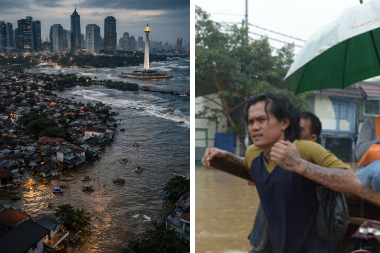 Yakarta.png ¿Puede Yakarta desaparecer en 25 años? (Imagen: IA/Infobae)