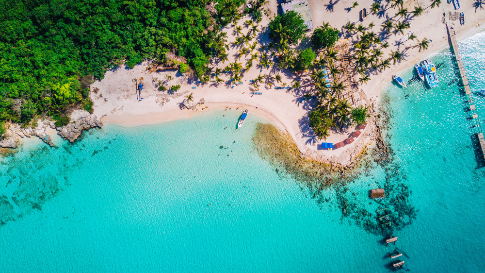 Vista aérea de la isla de Saona, República Dominicana
