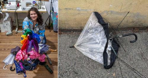 Romina Palma prendas hechas con paraguas Romina Palma prendas hechas con paraguas
