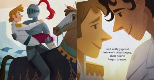 Un cuento ilustrado que narra el romance entre un caballero y un príncipe