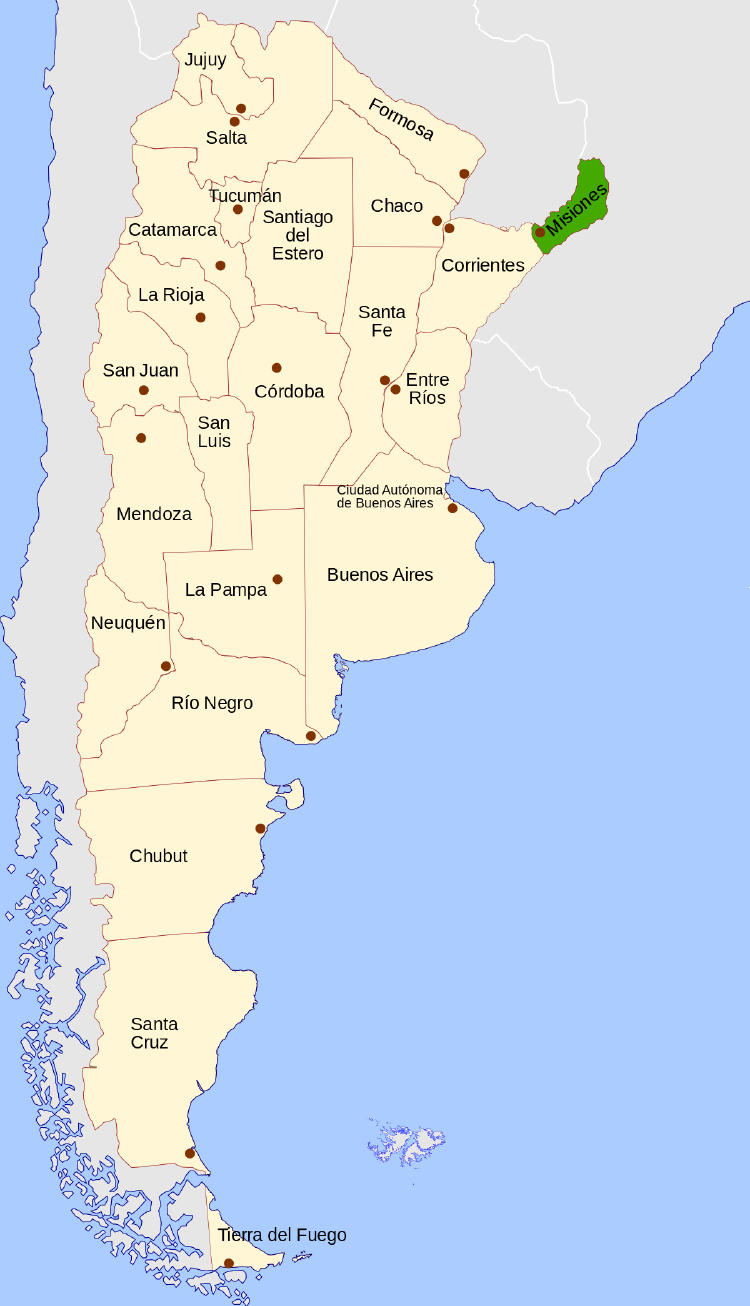 mapa misiones argentina