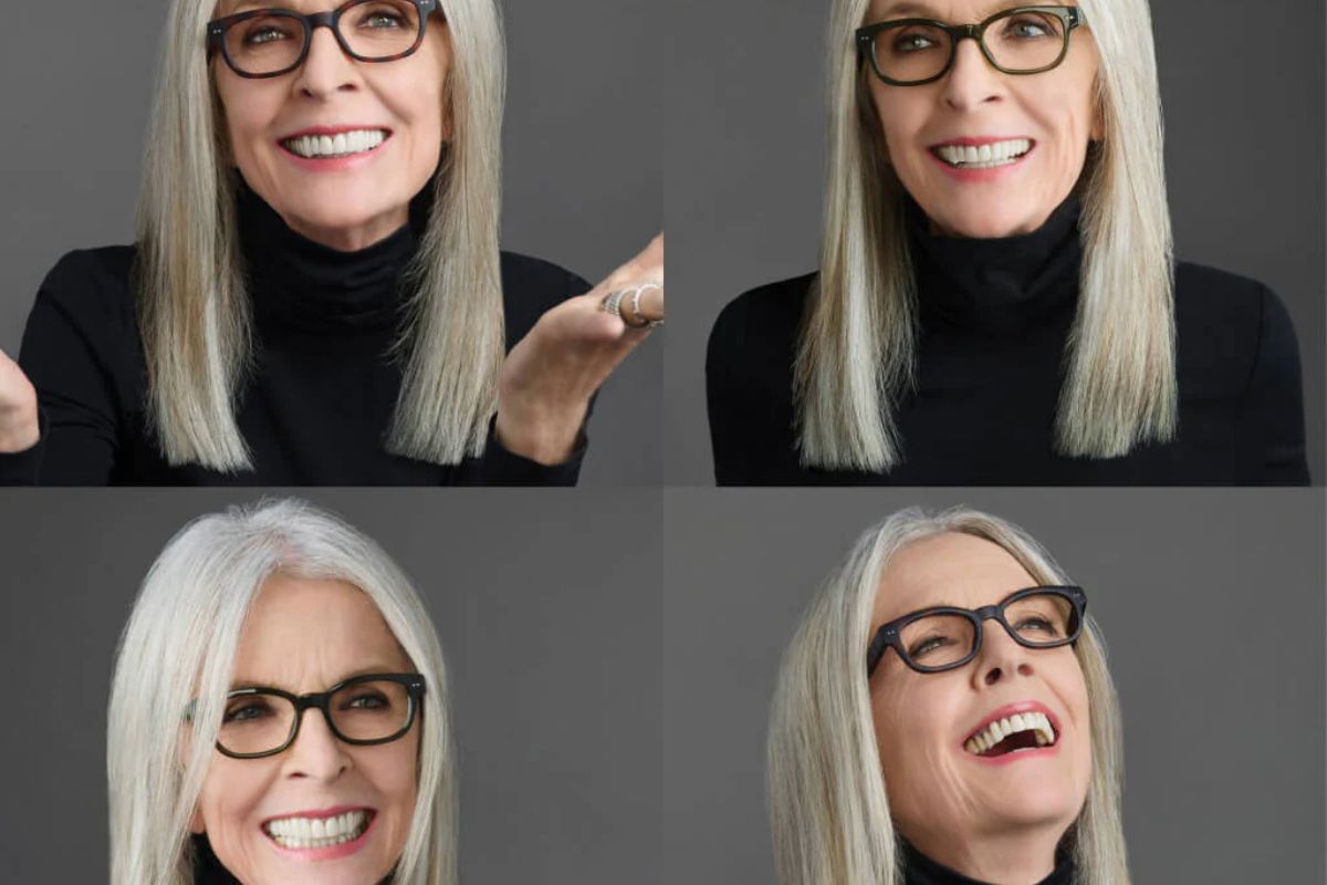 Diane Keaton lanzó una colección de anteojos sustentables elaborados con materiales reciclados en colaboración con Look Optic. (imagen: chatgpt)