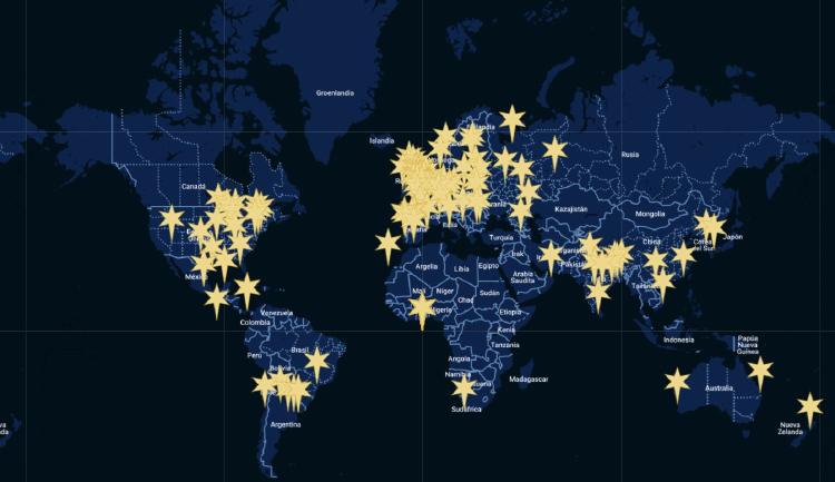 mapa de la celebración de los libros de Harry Potter