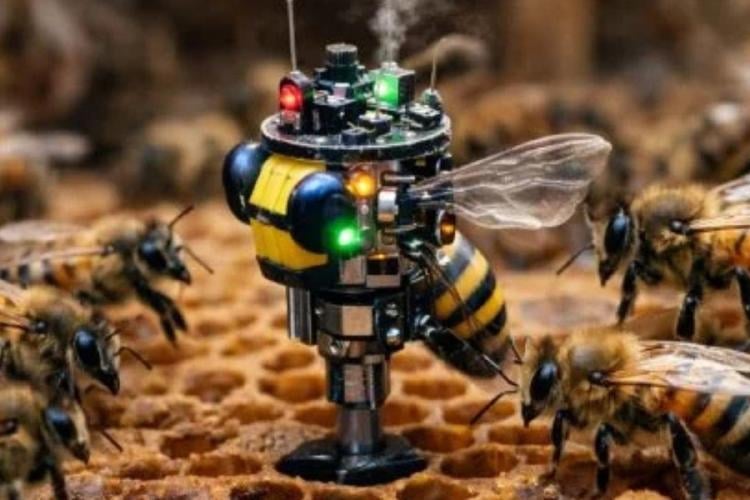 abejas Las abejas fueron diseñadas para ayudar a polinizar plantas de forma autónoma o asistida por sistema. (Imagen:IA)