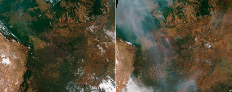 incendios amazonas nasa Imágenes satelitales del Amazonas