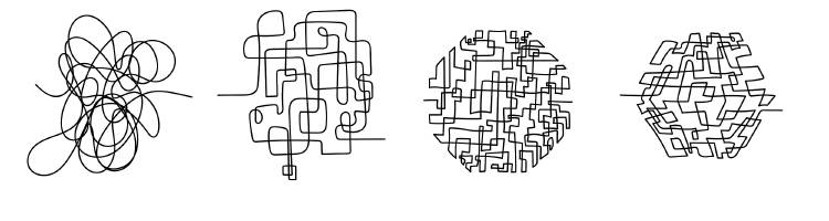 test garabato Cuatro garabatos sobre un fondo blanco