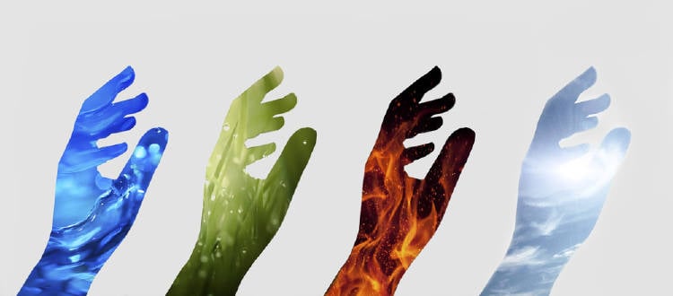 La forma de la mano y los 4 elementos La forma de la mano y los 4 elementos