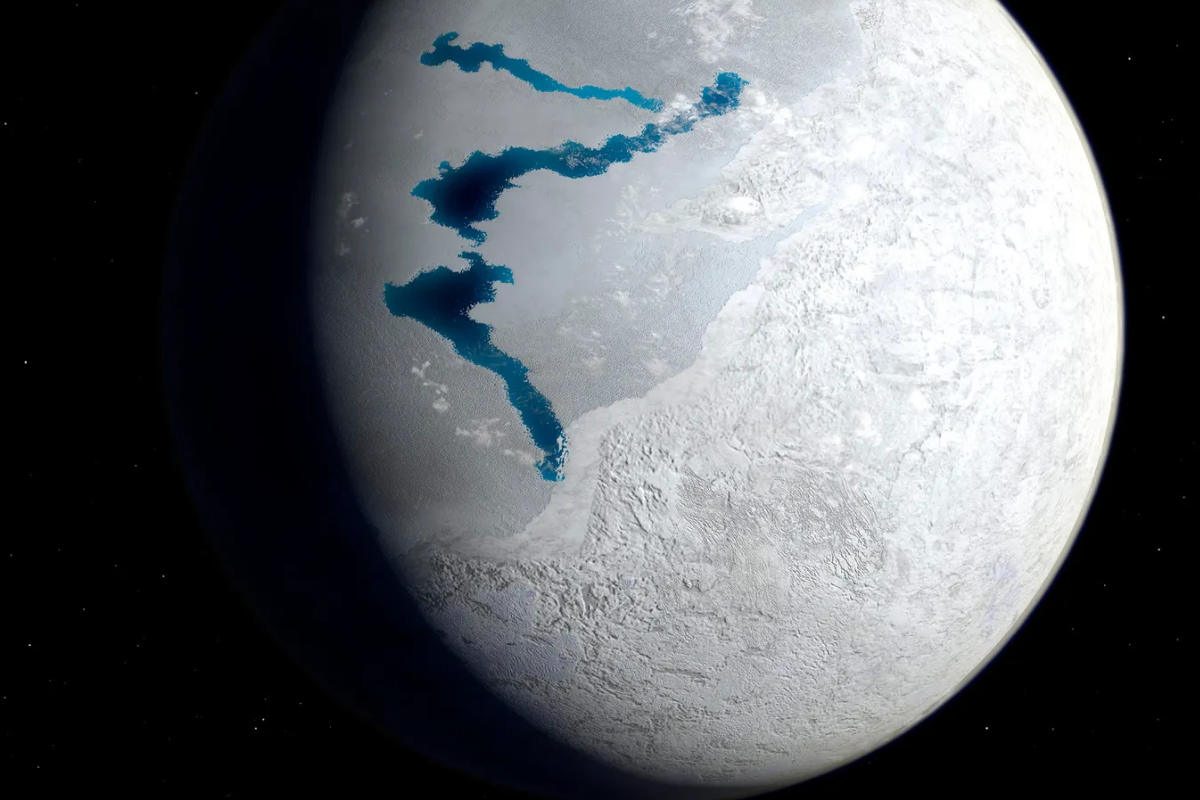 Imagen: Un concepto de una Tierra congelada hace millones de años.Walter Myers/Stocktrek Images